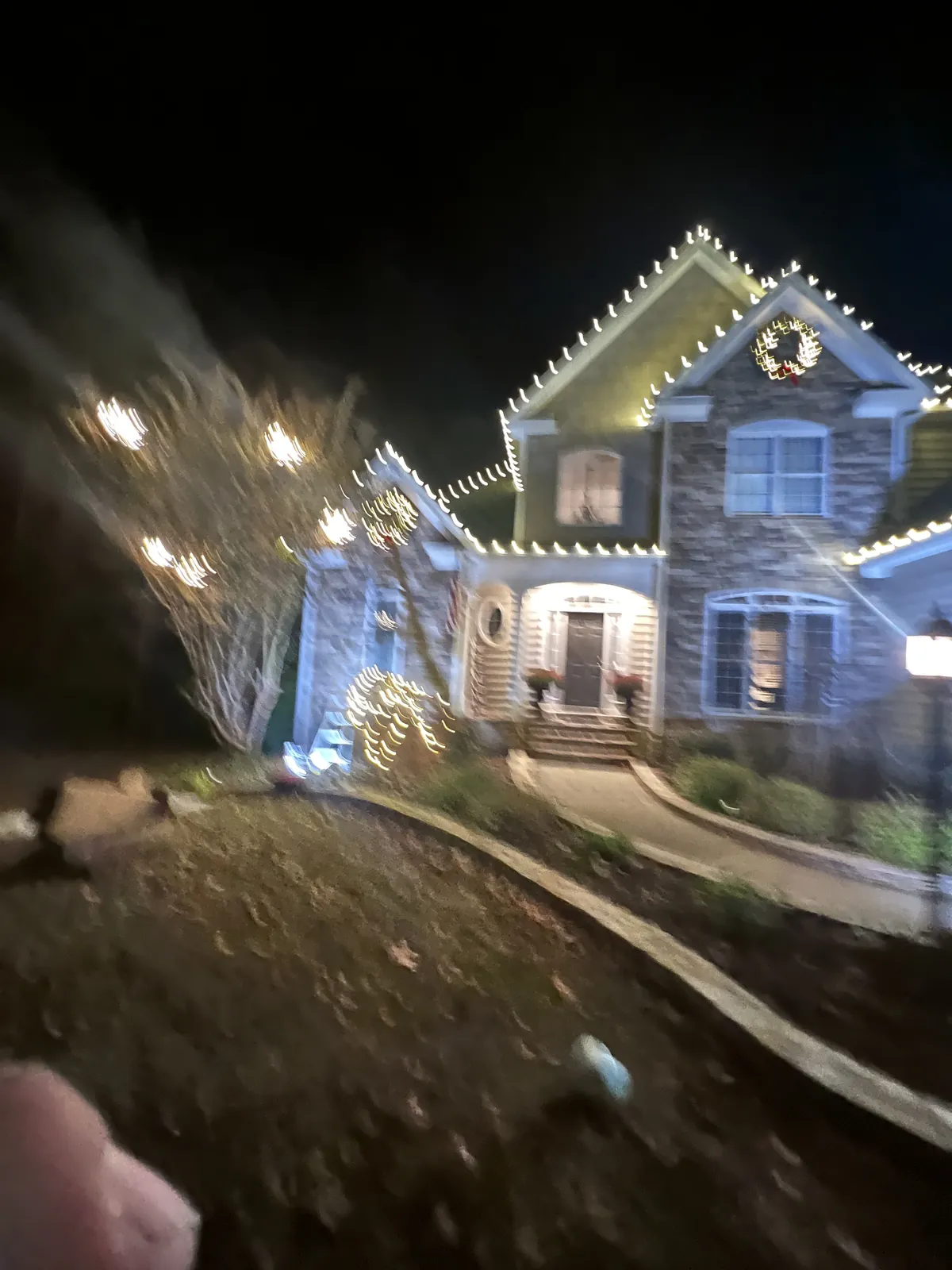 Christmas Light Installation project by Green Garden Landscaping in central NC