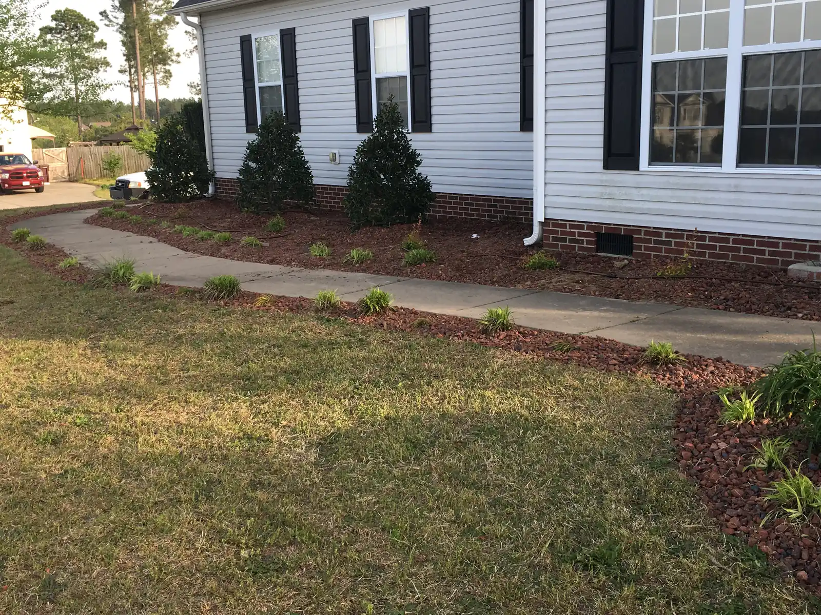 Landscaping project in Sanford, NC by Green Garden Landscaping